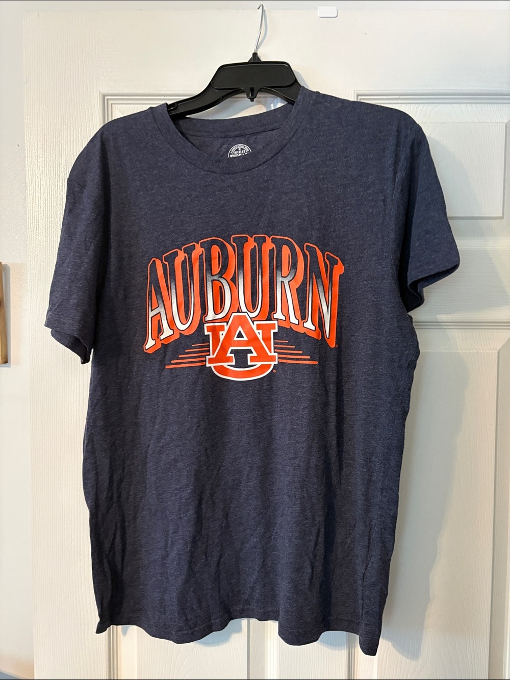 Rivalry Threads Navy Heather Crewneck Tee with Auburn Tigers